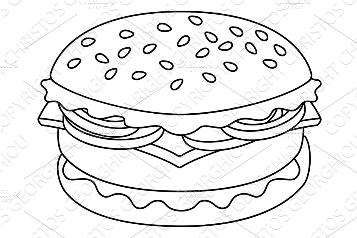 Cheeseburger Burger Food, a Food Illustration by Christos Georghiou