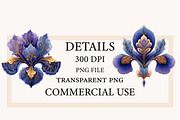 Iris Paisley Clipart Bundle, a Seasonal Illustration by Designworld (Thumbnail 4 of 10)