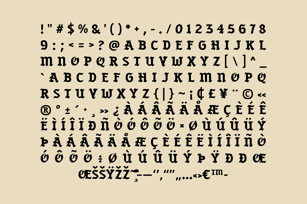 SFC Black Krown, a Blackletter Font by Skilline Supply Co. (Photo 4 of 6)