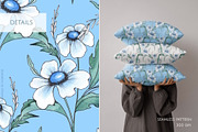 Watercolor Blue Floral Patterns, a Pattern Graphic by Gribanessa (Thumbnail 2 of 3)