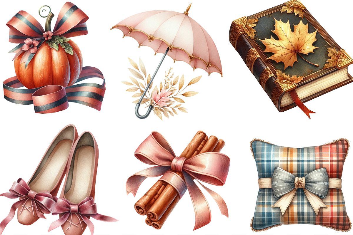 Hand-drawn Coquette Autumn Clipart, an Illustration by Designking (Photo 3 of 4)