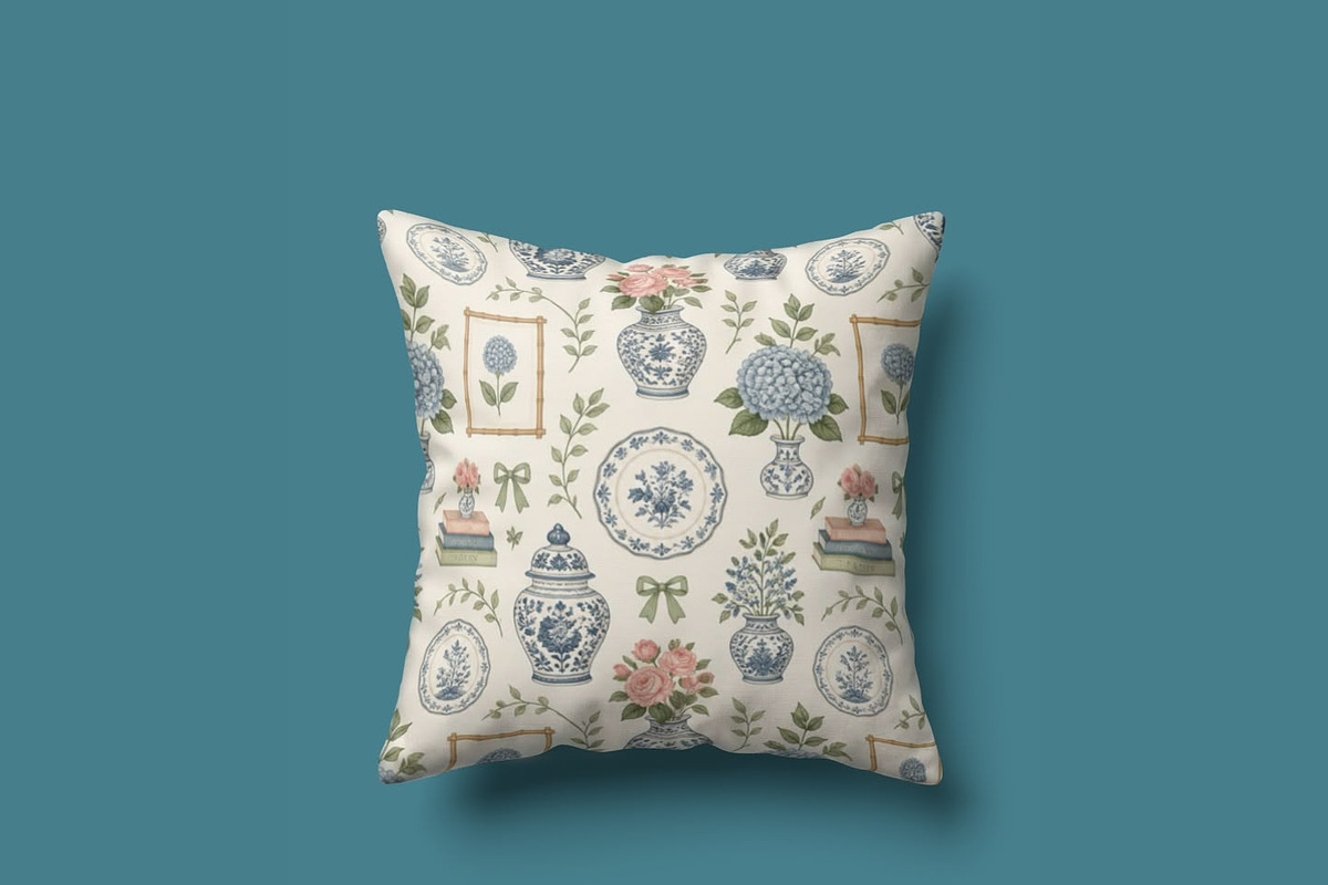 Chinoiserie Seamless Pattern, a Pattern Graphic by elif (Photo 1 of 9)