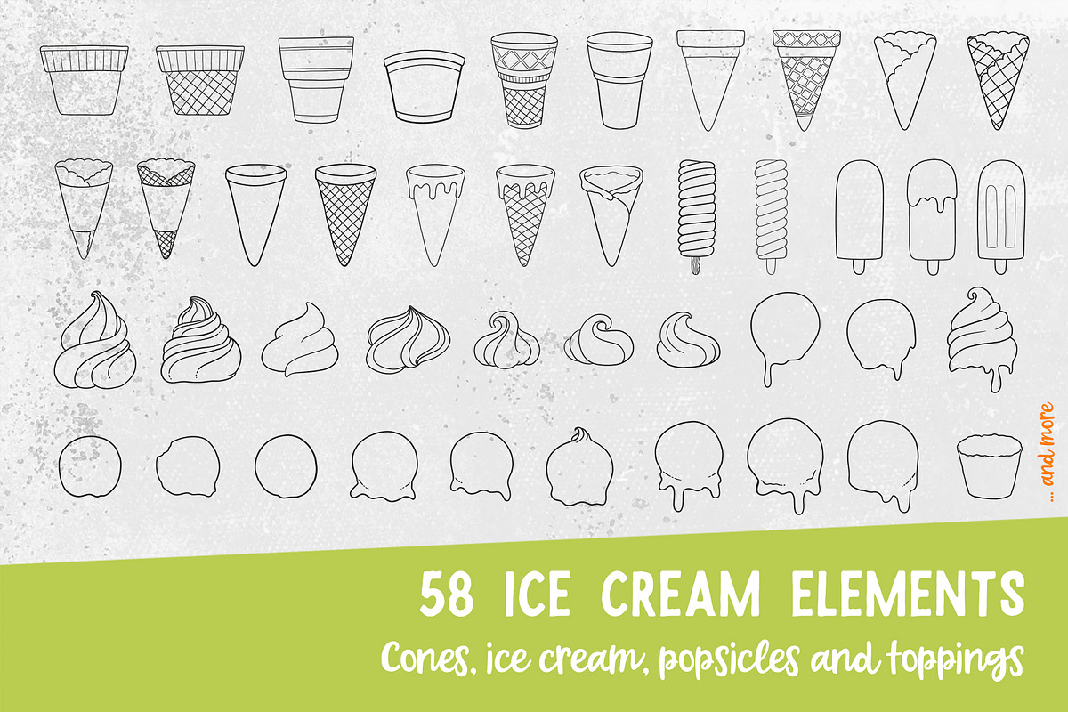 Procreate Icecream & Fruits Stamps, a Brush Add-On by PrettyLittlePigs (Photo 6 of 9)