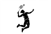 60 Badminton Player Smash Silhouette, a Person Illustration by Amazin_art (Thumbnail 5 of 26)