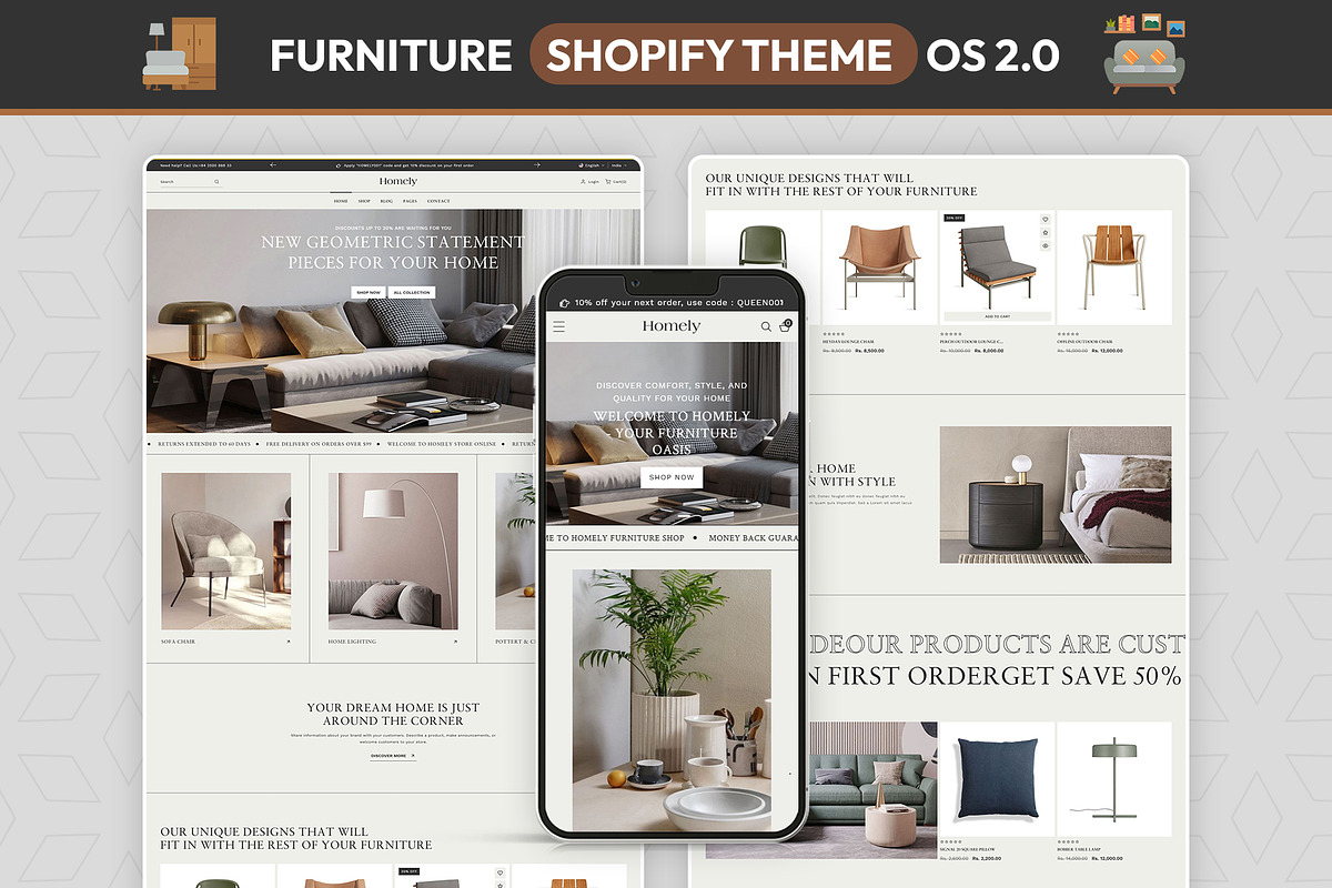 Home Furniture | Shopify Theme, a Shopify Template by LogicGo Shopify Experts (Photo 1 of 5)