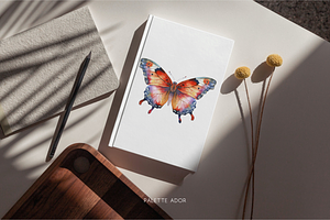 Watercolor Rainbow Butterflies