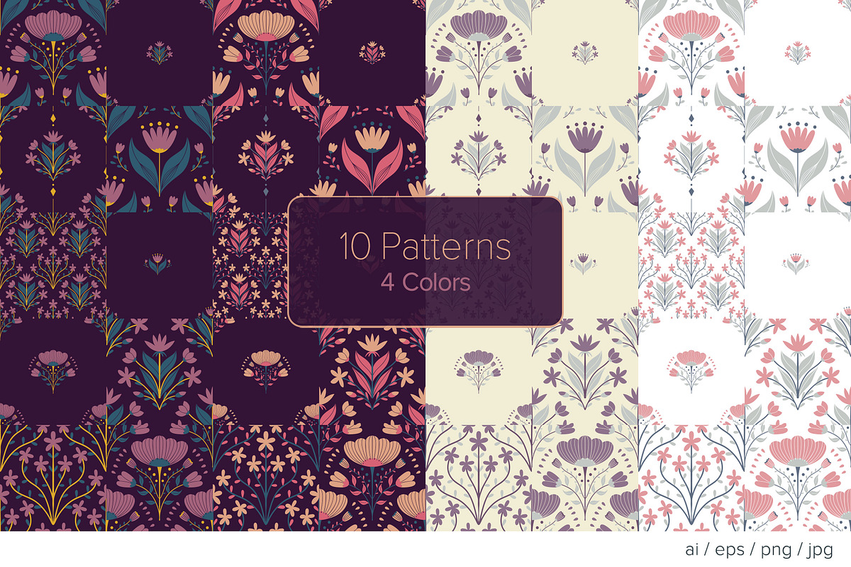 Bohemian Floral Pattern Collection, a Graphic by Asya Melkonyan Patterns (Photo 3 of 15)