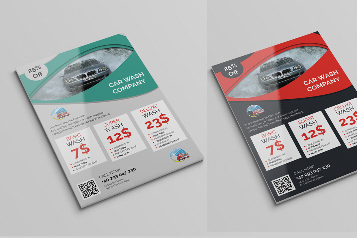 Car Wash Company Flyer, a Flyer Template by Design_Space (Photo 1 of 6)