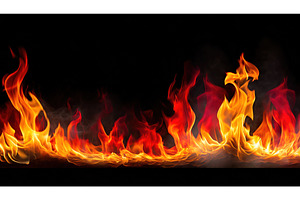 Fiery flames in red and orange hues, a Background Photo by Igor Tichonow