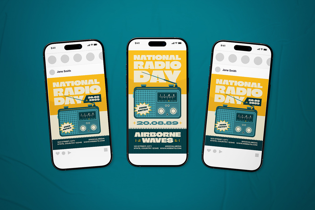 National Radio Day Event Flyer Set, a Flyer Template by The Good Store (Photo 2 of 2)