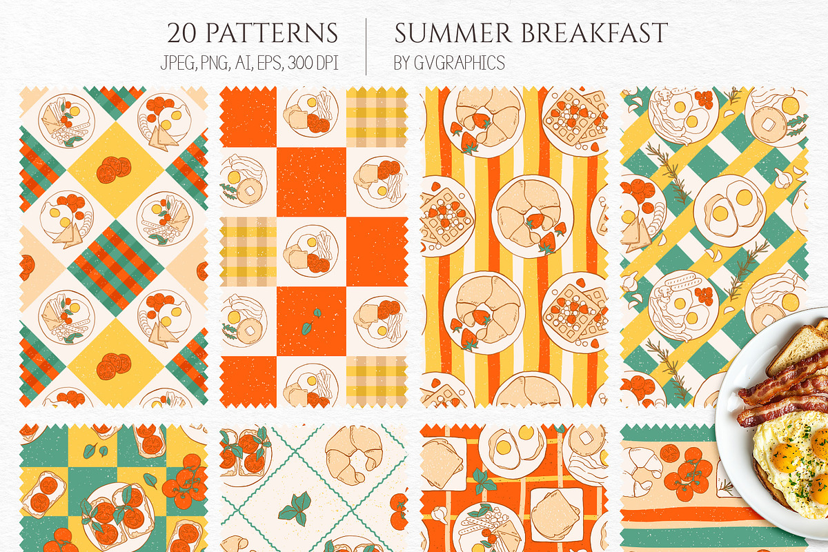 Summer Breakfast Collection, a Pattern Graphic by GVGraphics (Photo 4 of 14)