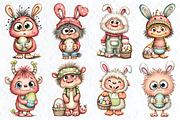 Whimsical Easter Monster Clipart, a Seasonal Illustration by HueNestify (Thumbnail 2 of 3)