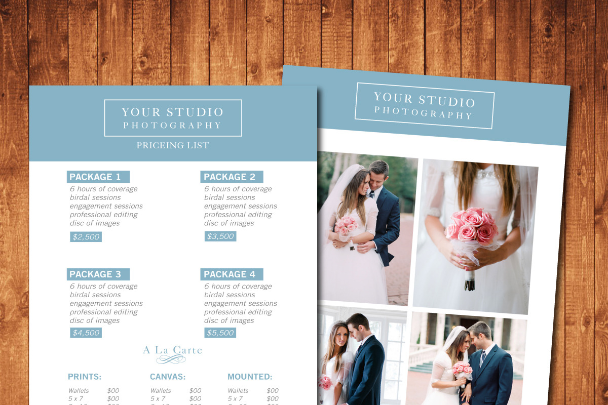 photography pricing template, a Brochure Template by DonyDesigns