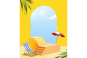 Vibrant Summer Stage Backdrop, a Social Media Template by TotallypicRF