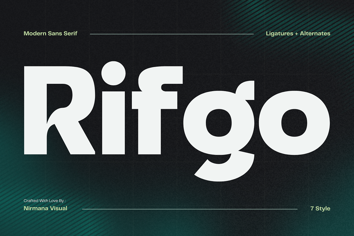 Modern Family Sans Serif - Rifgo, a Sans Serif Font by Nirmana Visual (Photo 1 of 11)