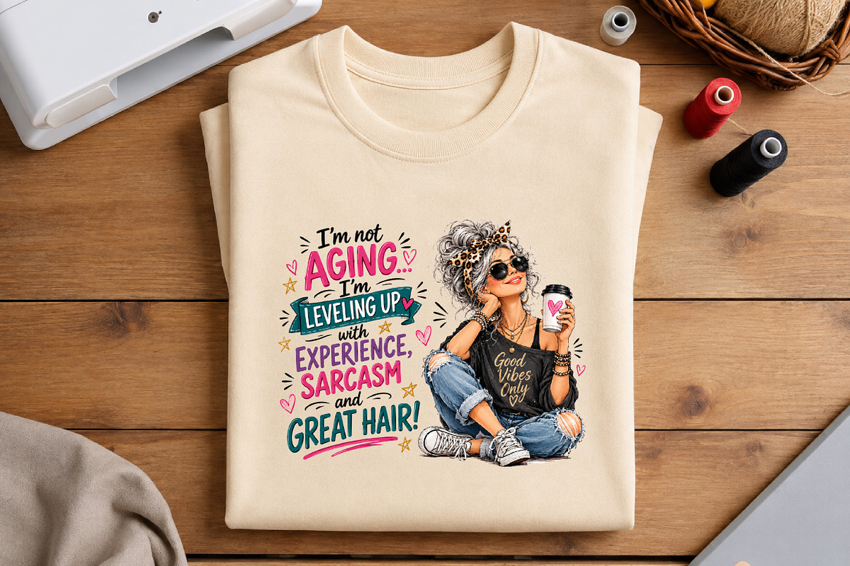 Silver Hair Sass Funny Aging PNG, a Seasonal Illustration by Craft Nest (Photo 6 of 6)