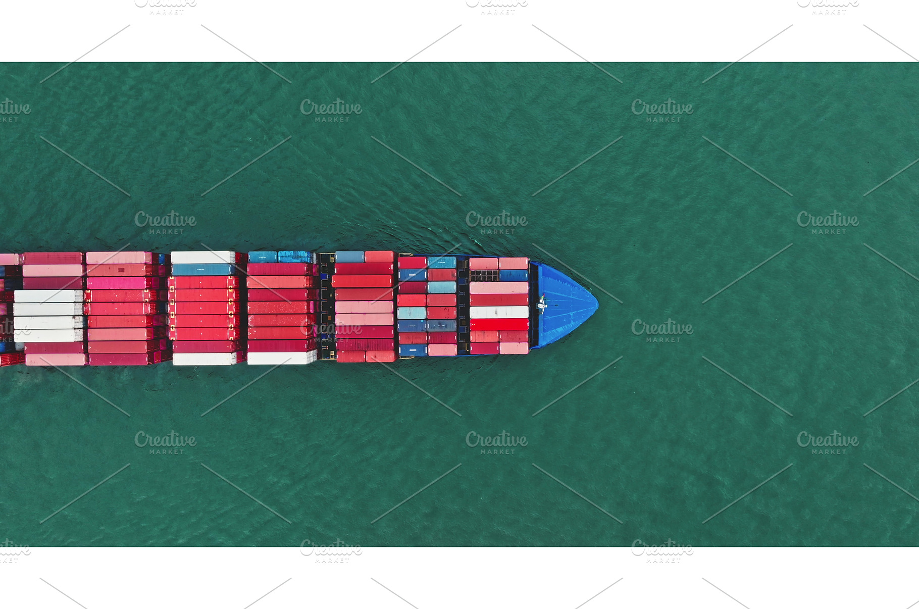 Cargo ship transporting containers, a Transportation Photo by Goinyk