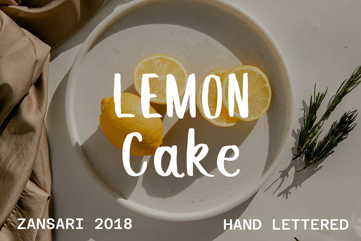 Lemon cake brush font, a Sans Serif Font by zansari foundry (Photo 2 of 5)