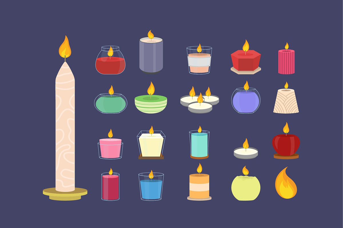 Candles Illustration Set, an Object Illustration by studiogstock (Photo 1 of 3)