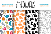 Meowers Icons and Seamless Pattern, a Pattern Graphic by Iconka (Thumbnail 1 of 9)
