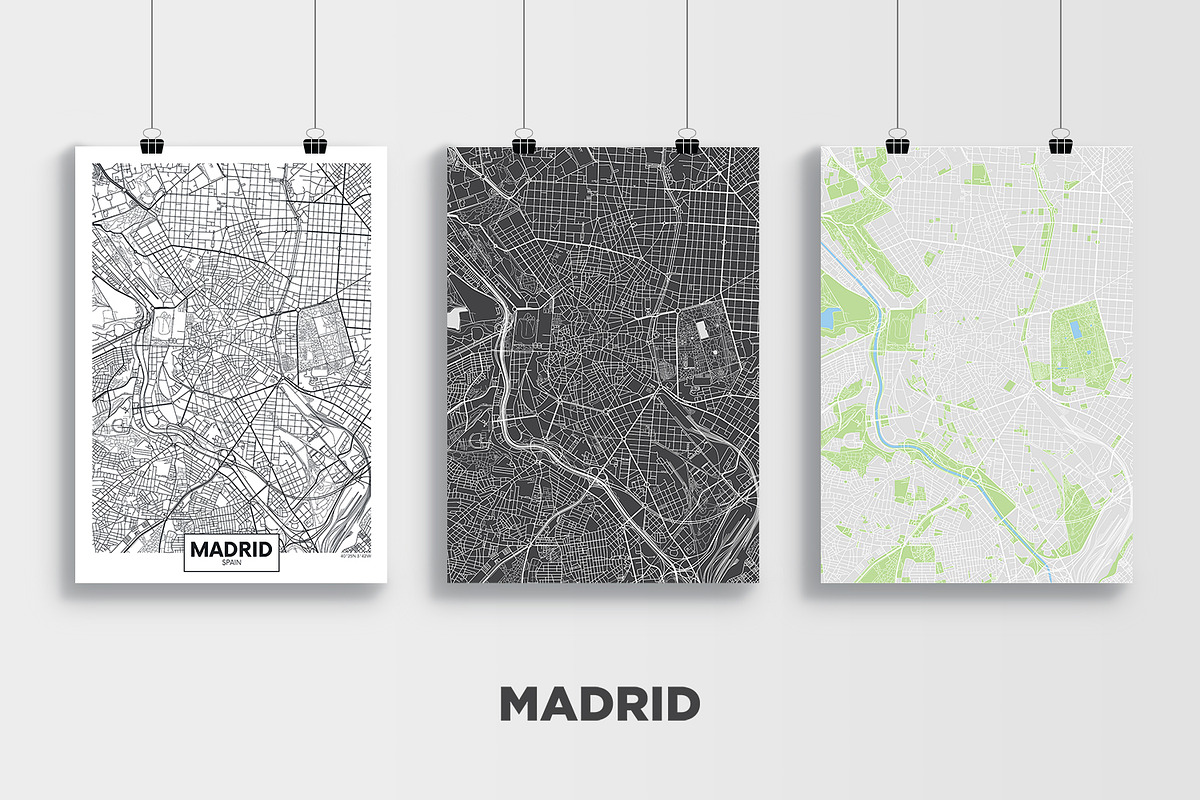 5 maps of Spanish cities, an Illustration by MaximGertsen (Photo 2 of 9)