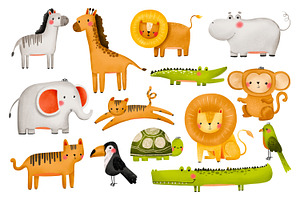Wild jungle animals. African safari, an Object Graphic by the_myro