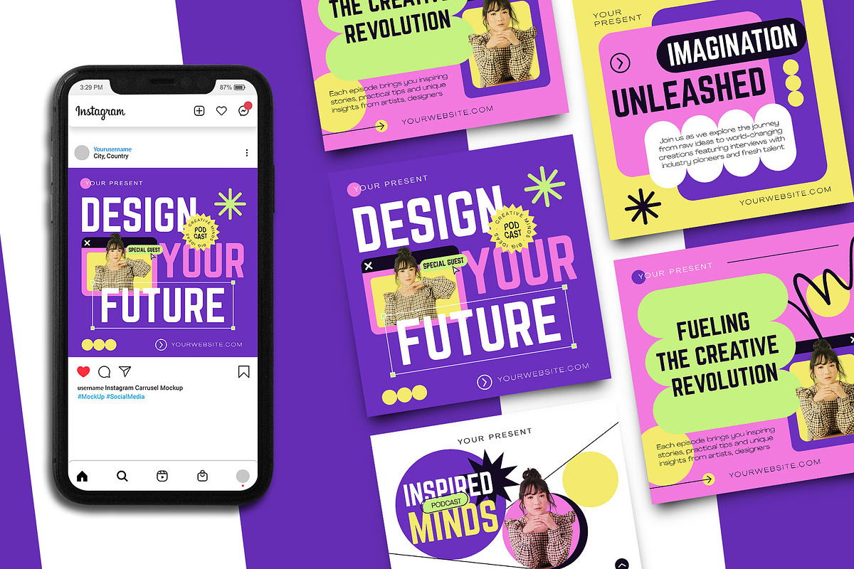 Creative Podcast Instagram Post, a Social Media Template by Artnivora.Std (Photo 1 of 2)