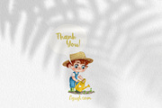 Boy gardener in a hat, a Person Illustration by Azuzlikus (Thumbnail 3 of 3)