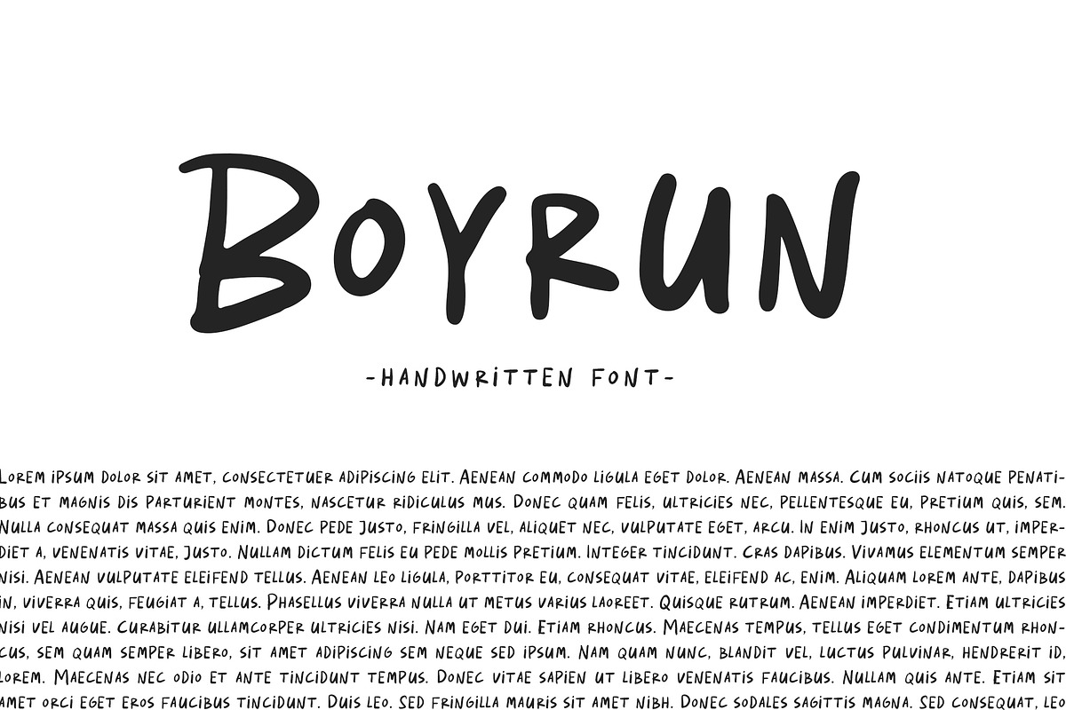 Boyrun - Handwritten Font, a Handwritten Font by Weape Studio (Photo 1 of 10)