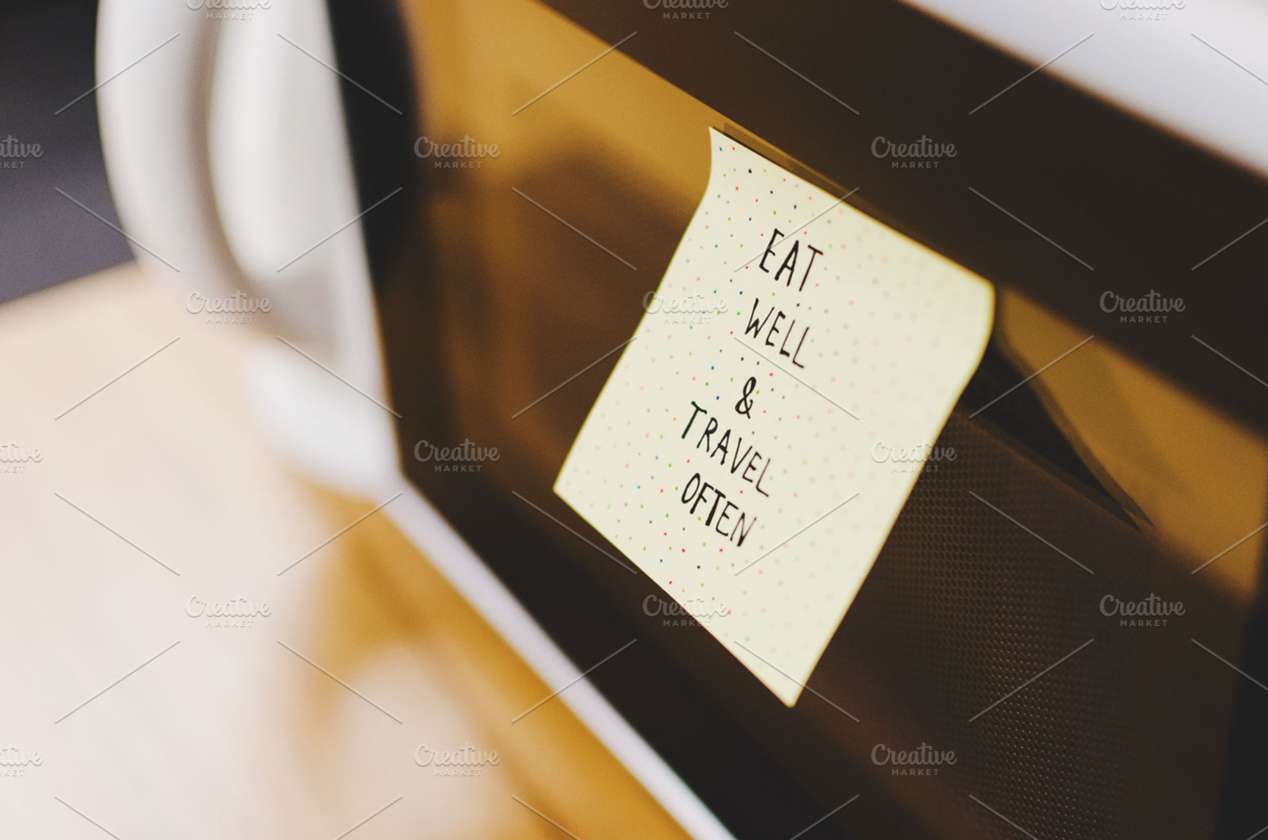 Eat Well Travel Often Note Quote