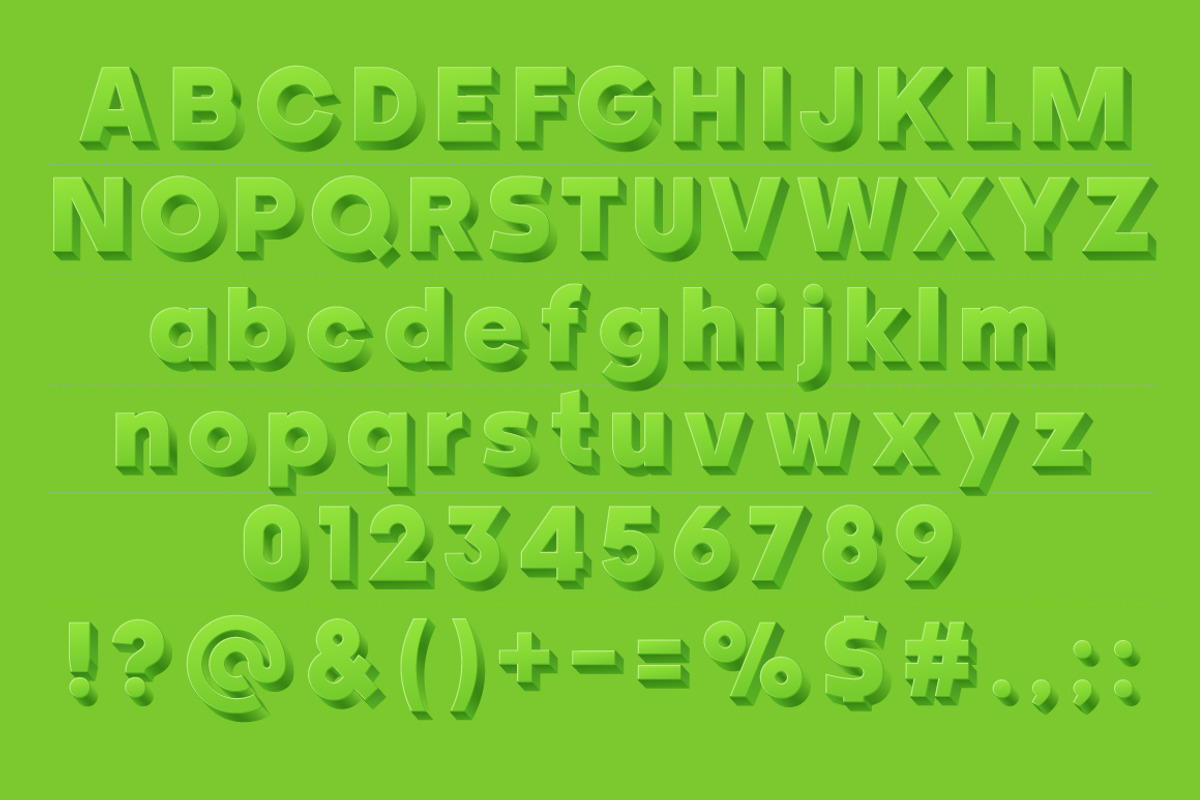 Vector alphabet of simple 3d letters, an Object Graphic by popskraft (Photo 3 of 8)