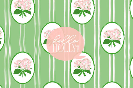 Framed Hydrangea Pink and Green