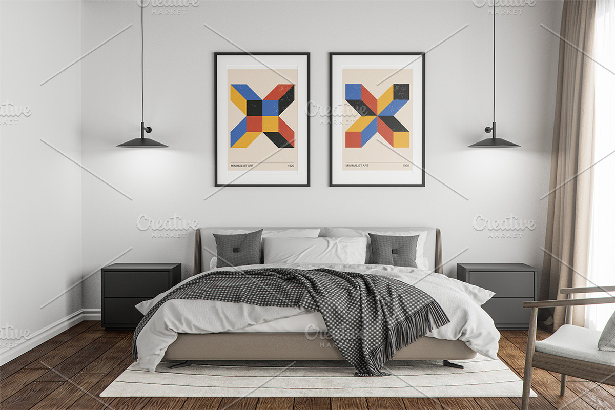 Retro Geometric Printable Wall Art, a Background Graphic by C Design Studio (Photo 6 of 8)