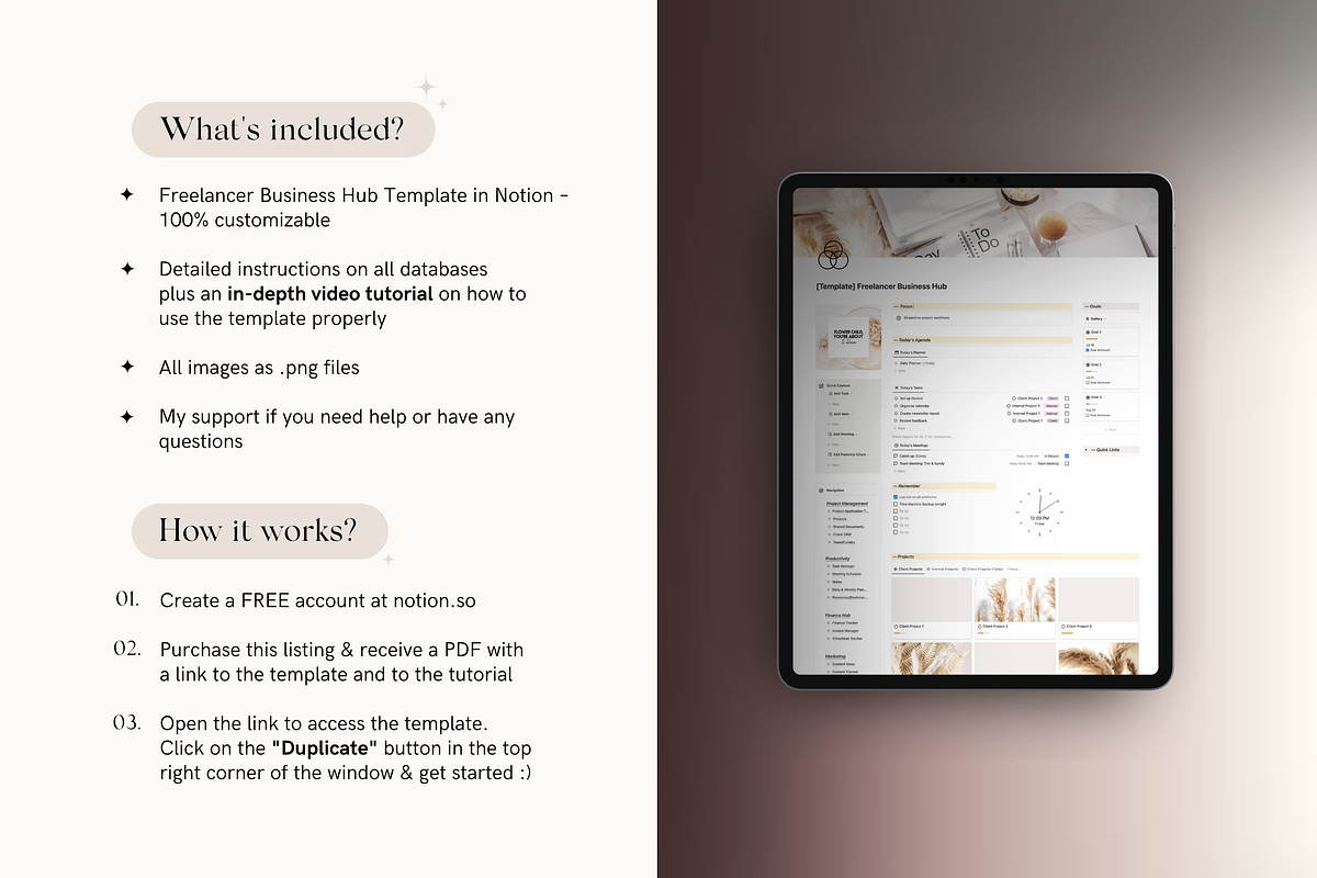 Notion Freelancer Business Planner, a Stationery Template by TheCoastlineStudio (Photo 10 of 10)