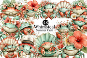 Whimsical Summer Crab Clipart, an Illustration by DreamArtGraphic (Thumbnail 1 of 8)