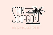 San Diego | Beach Font Set, a Sans Serif Font by Jen Wagner Co (Thumbnail 1 of 9)