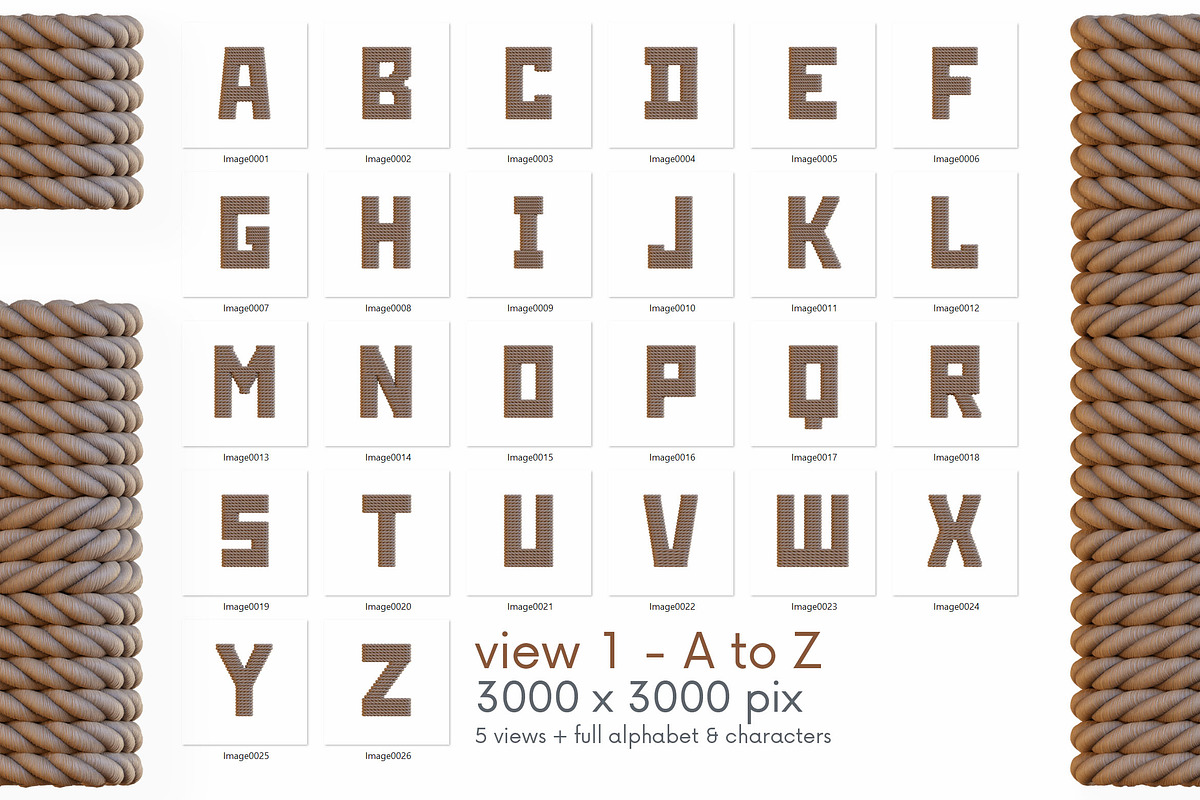 Rope Deco - 3D Lettering, a Graphic by MIIM (Photo 6 of 8)