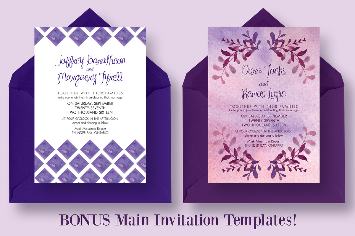 The Purple Wedding Invitation Suite, an Invitation Template by Knotted Design (Photo 4 of 6)