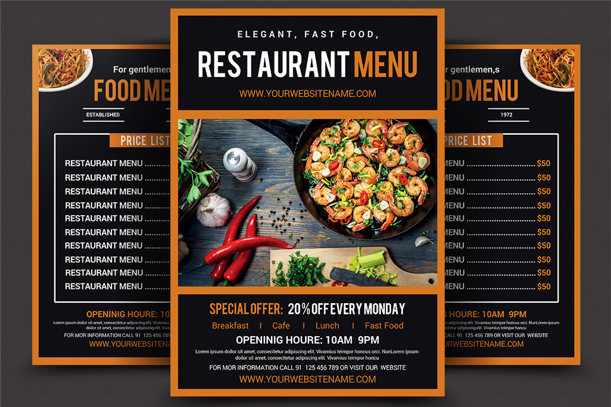 Restaurant Menu, a Flyer Template by AfzaalGraphics (Photo 1 of 4)