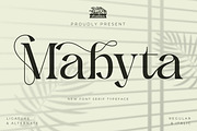 Mabyta - Serif Typeface Font, a Serif Font by Rishsketch (Thumbnail 1 of 15)