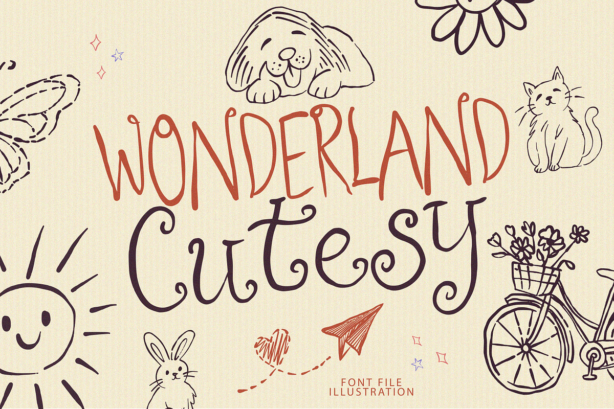 Wonderland Cutesy Font Duo, a Handwritten Font by MaxArt Foundry (Photo 1 of 8)