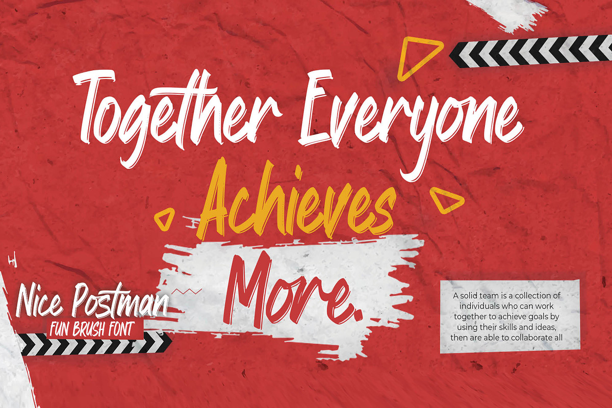 Nice Postman - Fun Brush Font, a Font by Gassstype (Photo 2 of 8)