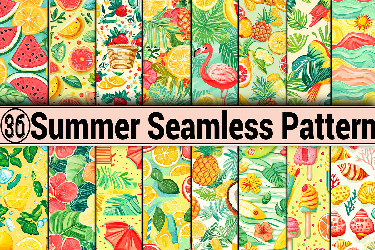 Summer Seamless Pattern, an Illustration by SVGArt (Photo 1 of 9)