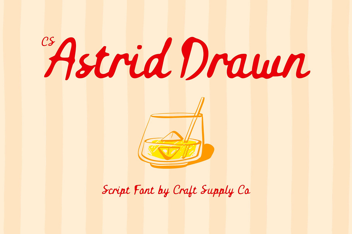 CS Astrid Drawn, a Script Font by Craft Supply Co. (Photo 1 of 8)