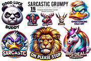 Sarcastic Grumpy Animals Clipart PNG, an Animal Illustration by Creative Arslan (Thumbnail 1 of 9)