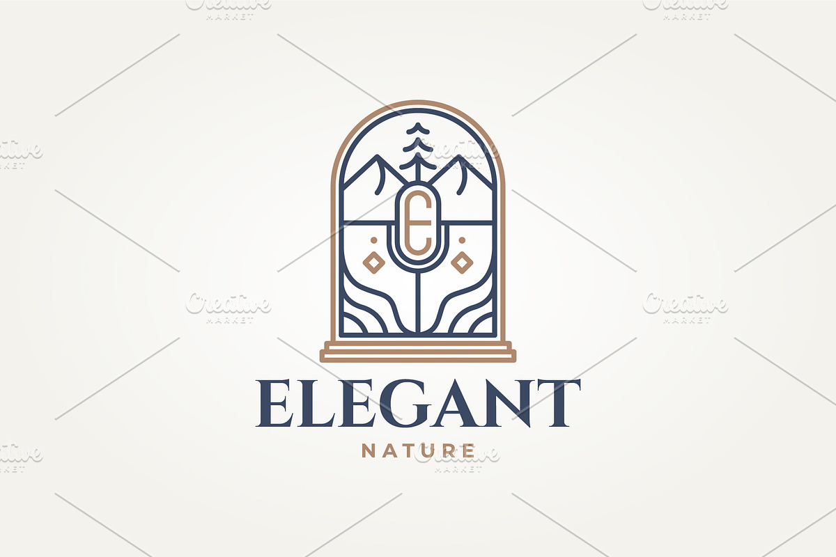 mountain nature line art icon logo, a Branding & Logo Template by Blazybone (Photo 2 of 2)