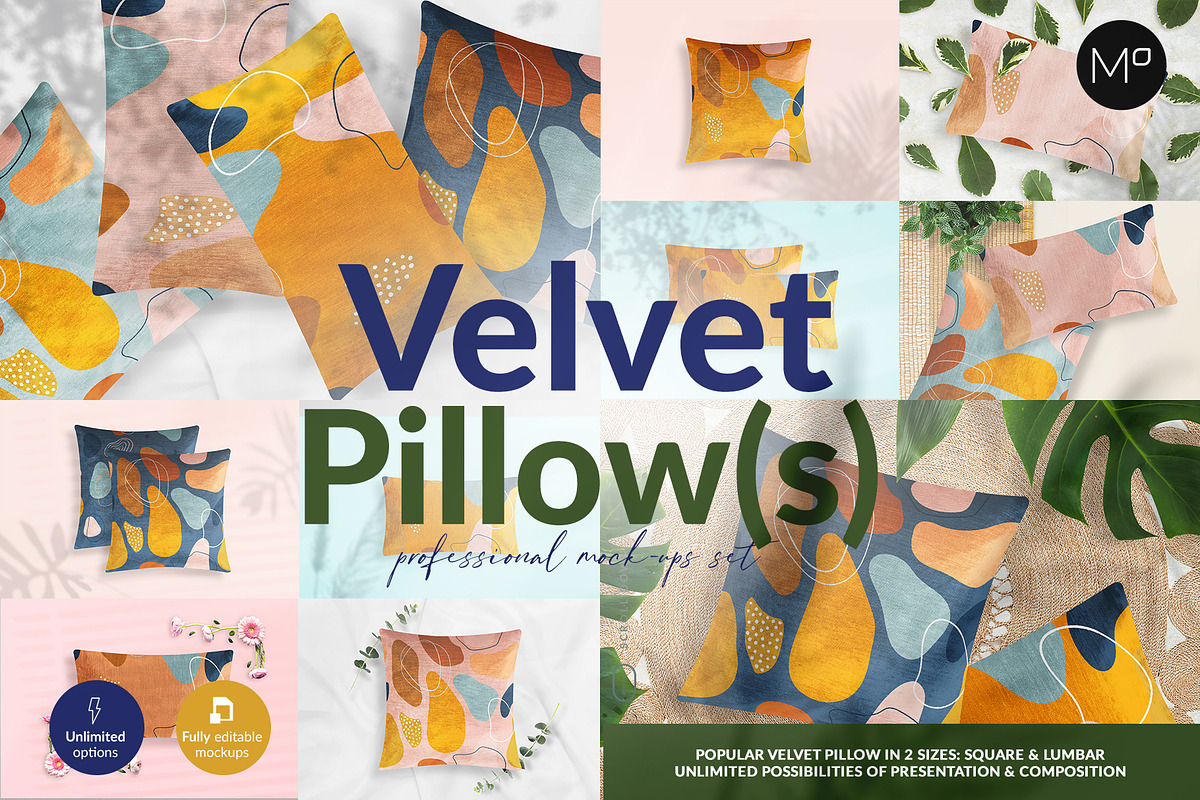 Velvet Pillow 12 Mockups Generator, a Household Mockup by Mocca Mockups Store (Photo 1 of 5)