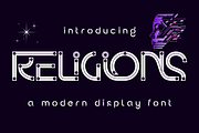 RELIGIONS | Futuristic Tech Font, a Sans Serif Font by 177Studio (Thumbnail 1 of 8)