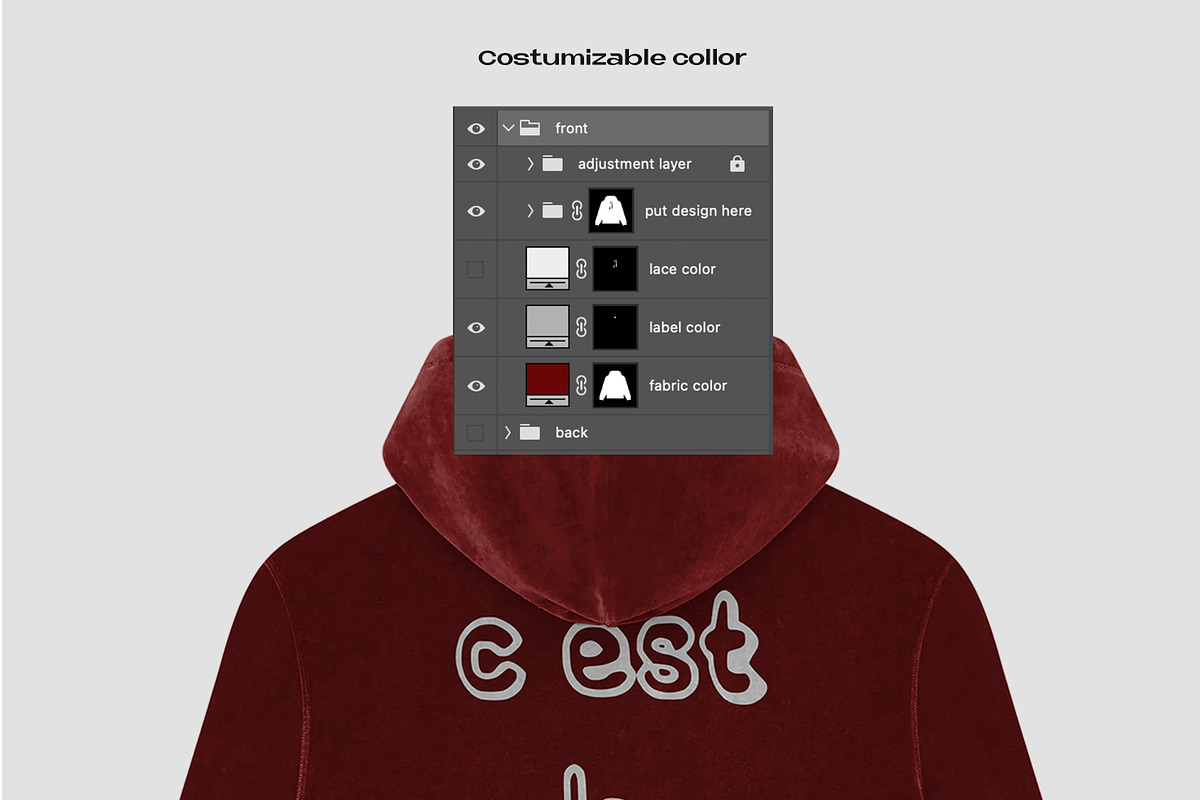VELVET PULLOVER HOODIE MOCKUP, a Hoody Mockup by Barmecide Mockup Studio (Photo 3 of 3)
