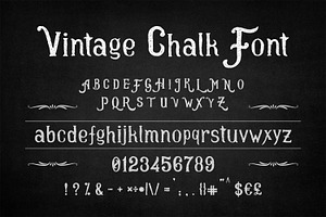 Vintage Chalk Font, a Script Font by OWPictures